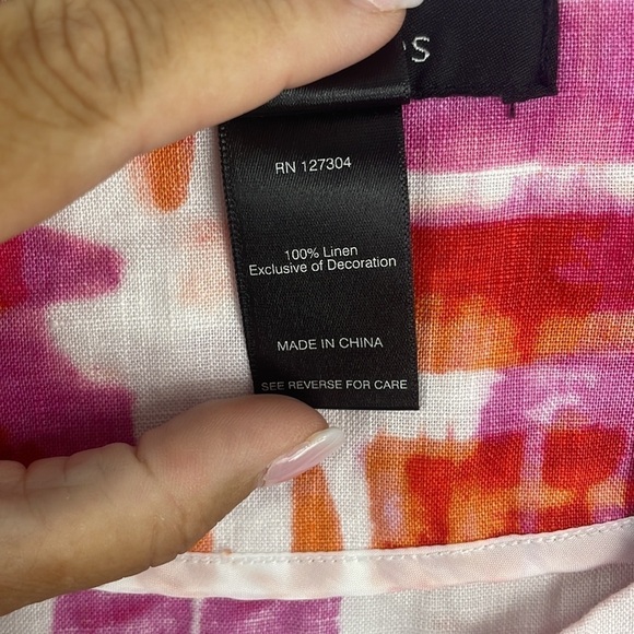 ALI Miles Boho Abstract Linen Jacket Sz 1X - Picture 4 of 11